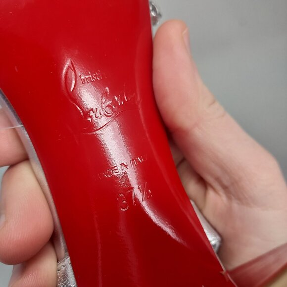 Christian Louboutin Queenie PVC Wedding Silver Jewel Sandal - Picture 4 of 13